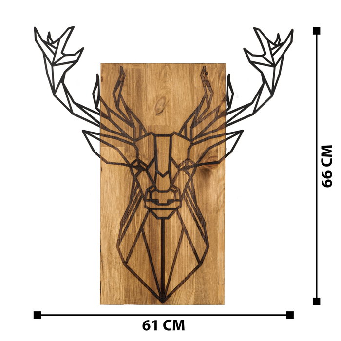 Wallity Escultura de Pared Deer Negro y Nogal